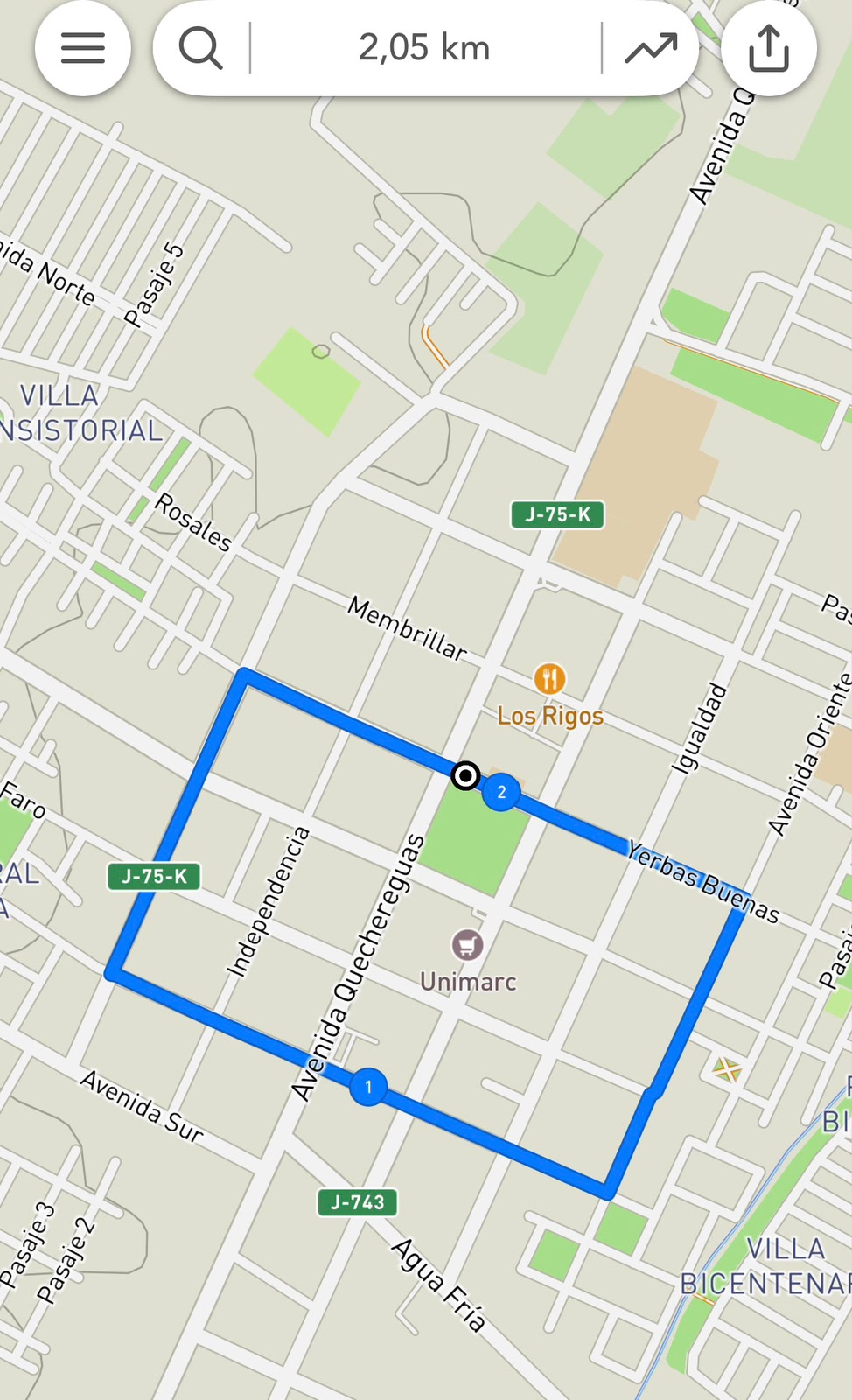 Mapa del recorrido Corrida Solidaria Molina 2026